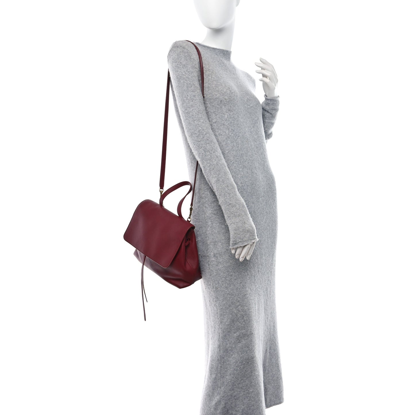 Calfskin Mini Soft Lady Bag Claret
