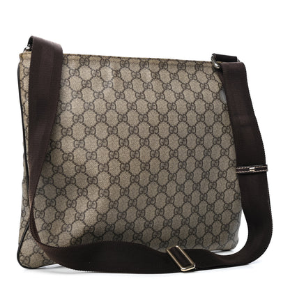 Gucci GG Supreme Monogram Medium Flat Messenger Bag Dark Brown 2 of 4