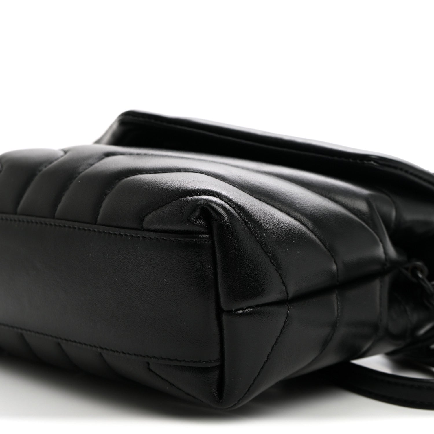 Saint Laurent Calfskin Y Quilted Monogram Monochrome Toy Loulou Crossbody Bag Black 8 of 8