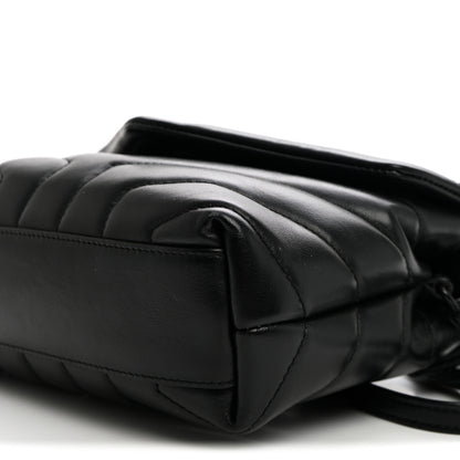 Saint Laurent Calfskin Y Quilted Monogram Monochrome Toy Loulou Crossbody Bag Black 8 of 8