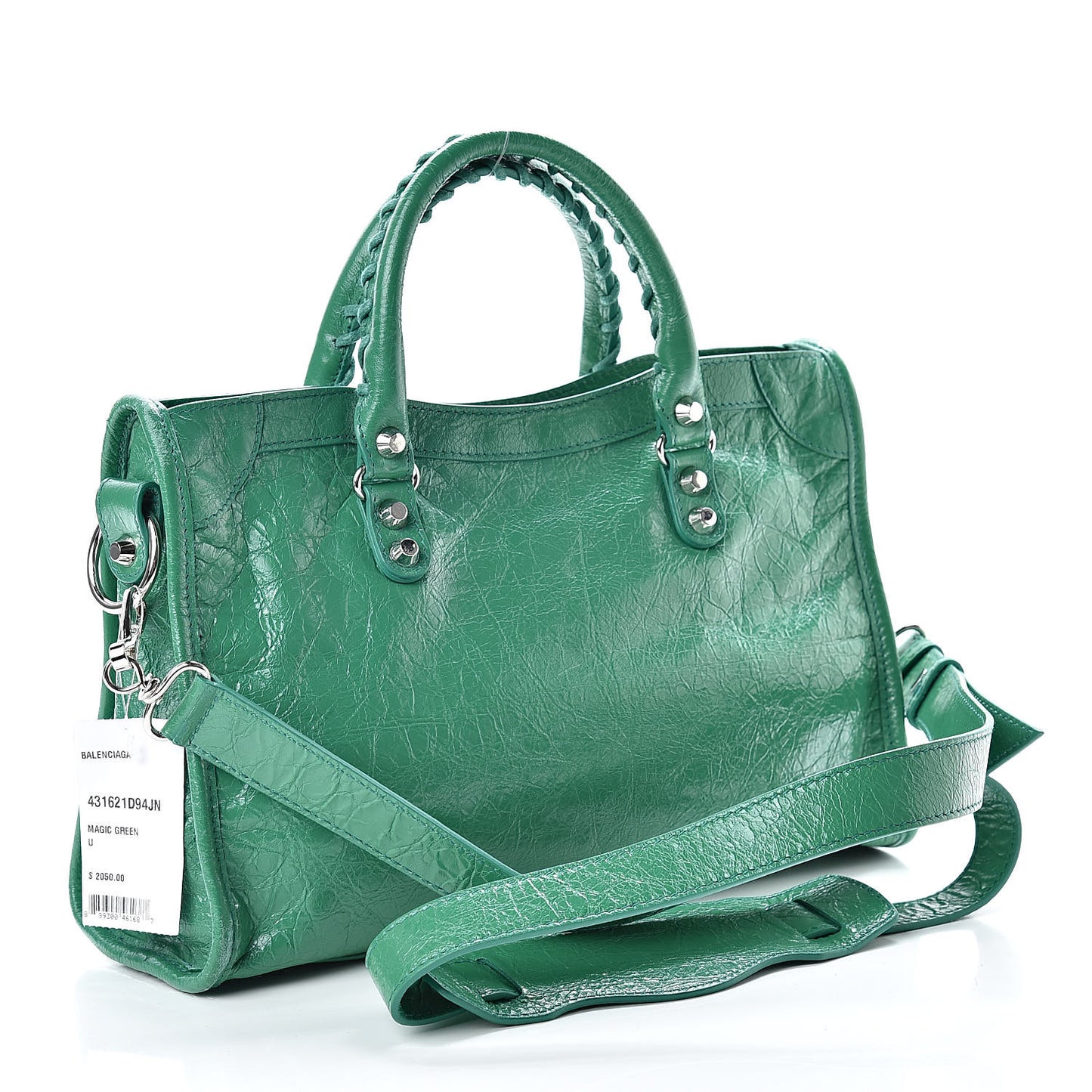 Agneau Classic Silver Hardware S City Magic Green