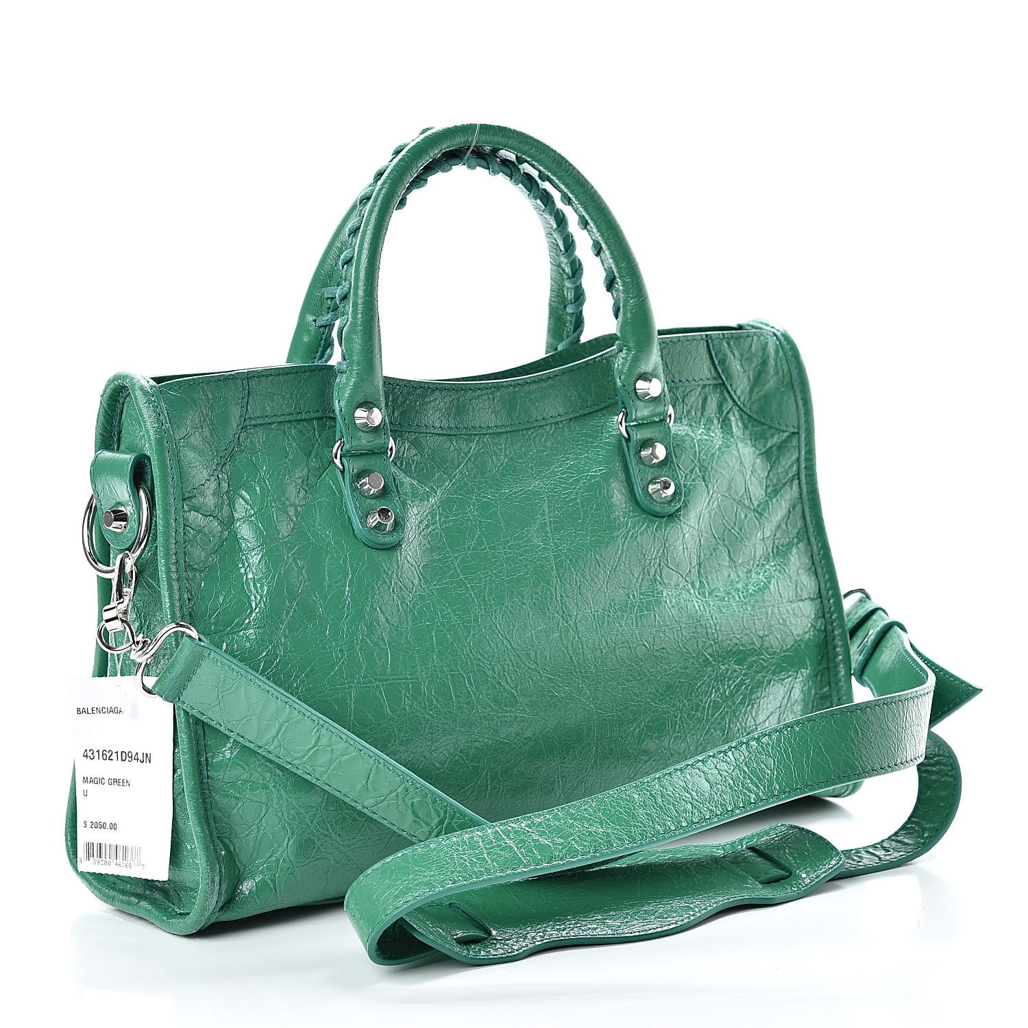 Balenciaga Agneau Classic Silver Hardware S City Magic Green 3 of 15