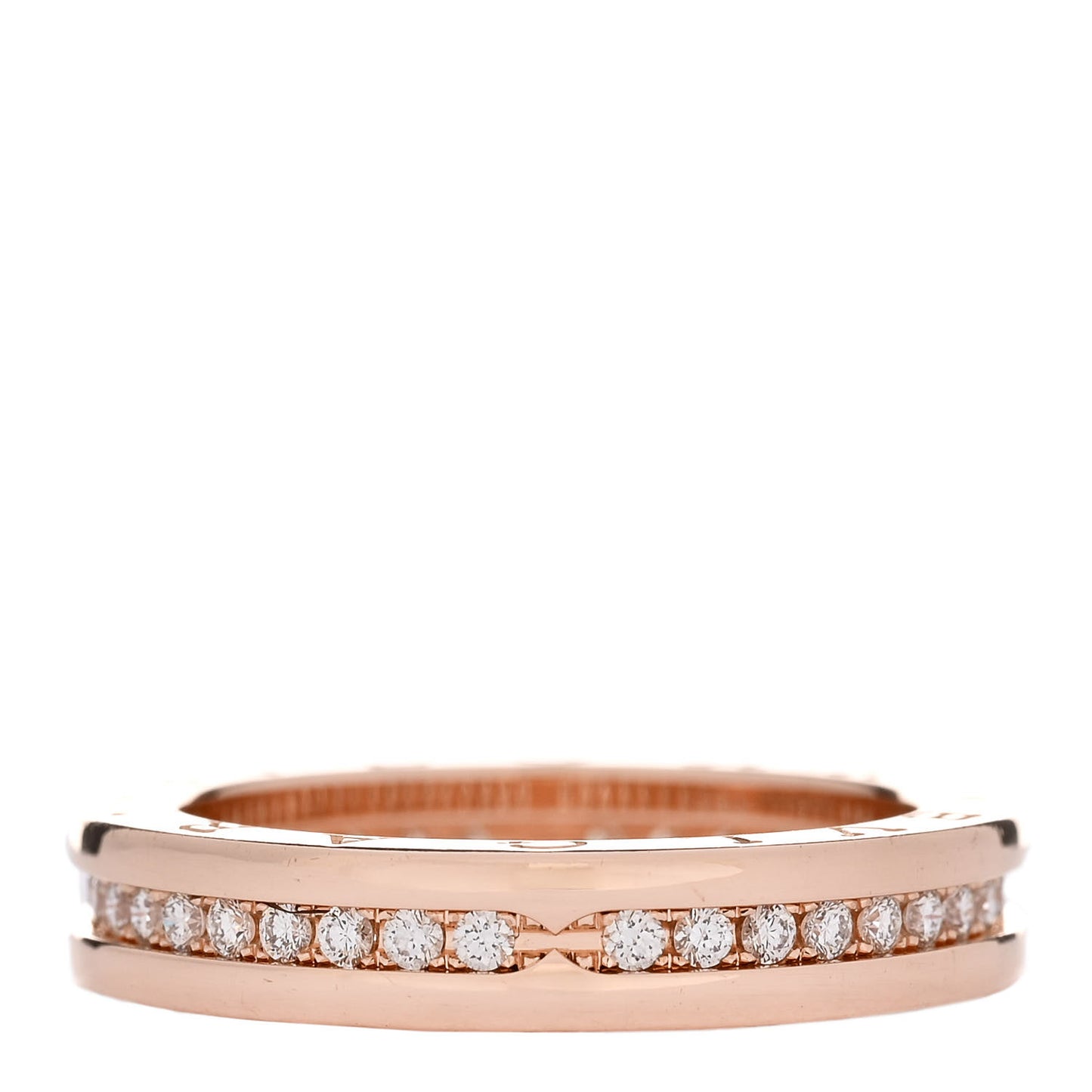 18K Rose Gold Diamond B.Zero1 One-Band Pave Ring 59 8.75