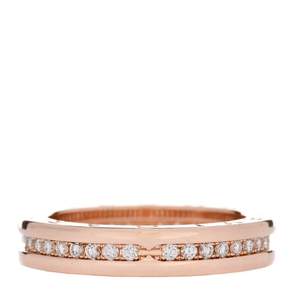 Bulgari 18K Rose Gold Diamond B.Zero1 One-Band Pave Ring 59 8.75 1 of 5