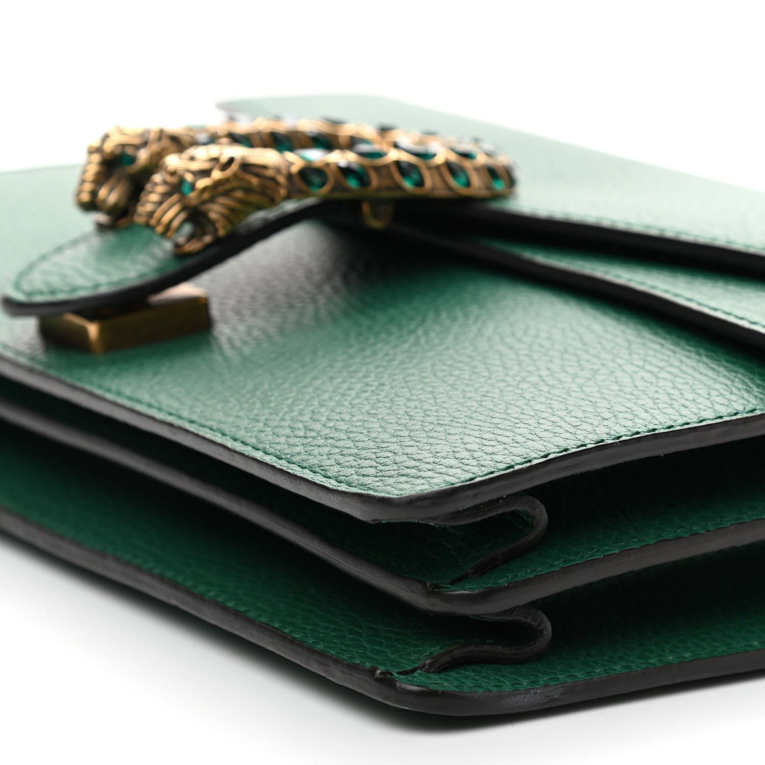 Gucci Pebbled Calfskin Small Dionysus Shoulder Bag Emerald 10 of 11