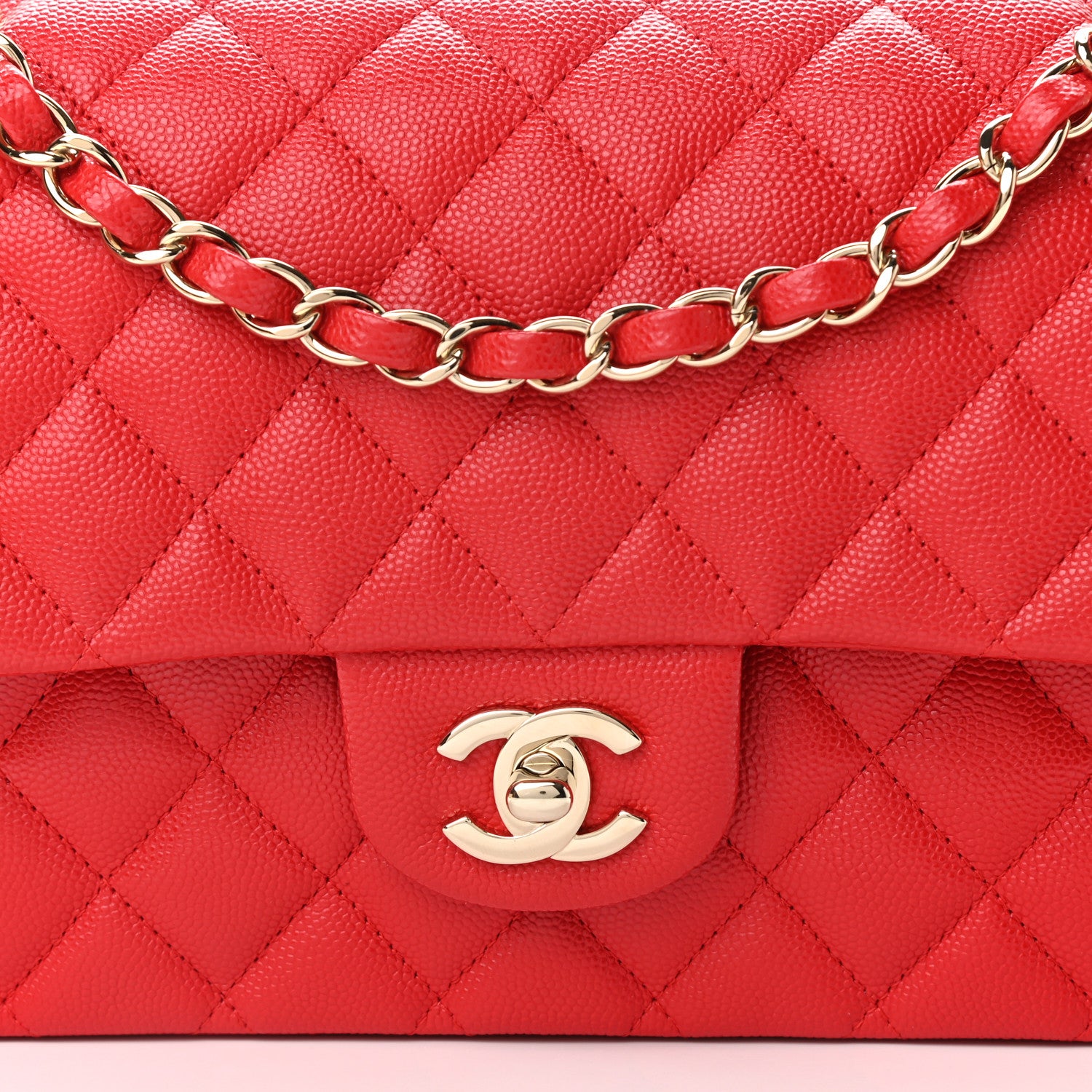 Chanel Caviar Quilted Medium Double Flap Red 7 of 10