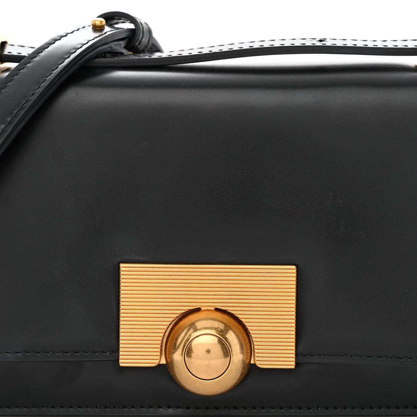 Spazzolato Calfskin Mini Classic BV Bag Black