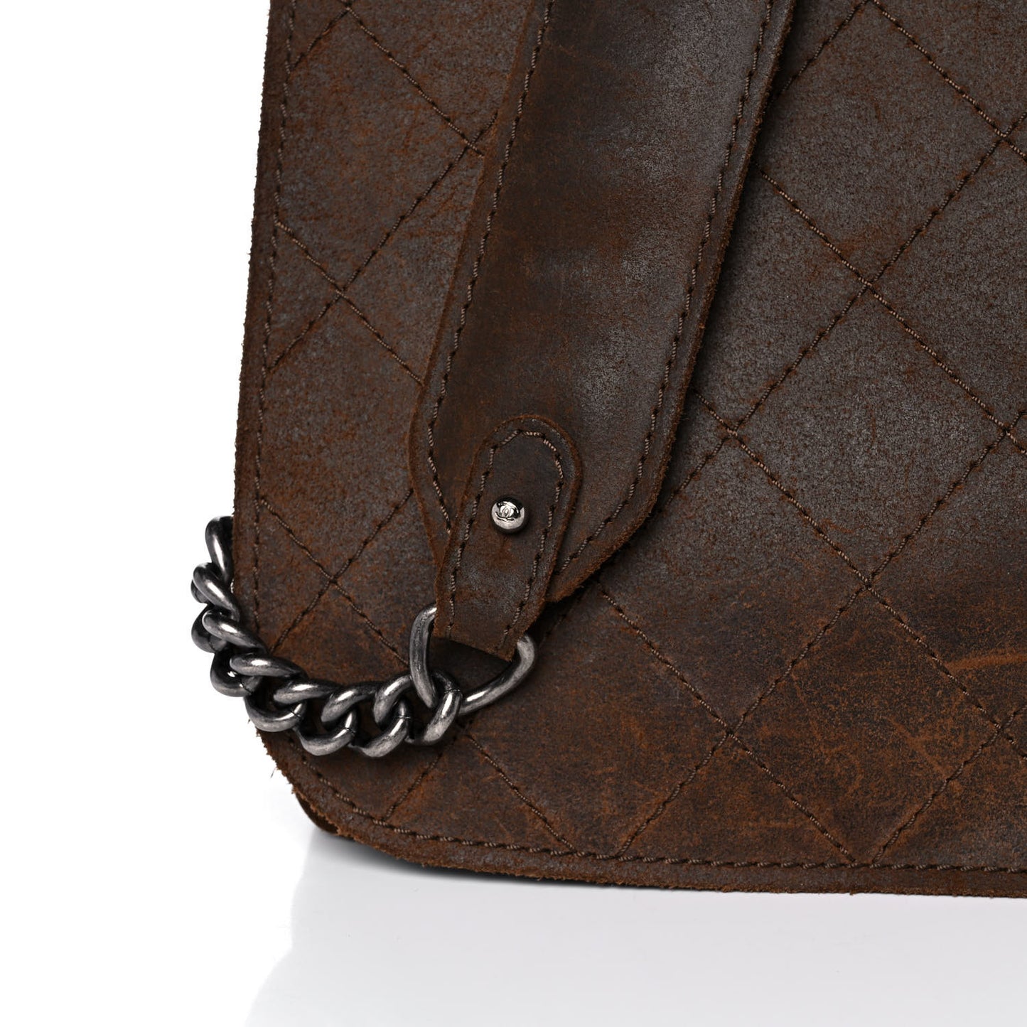 Calfskin Stitched Large Highlander Messenger Brown