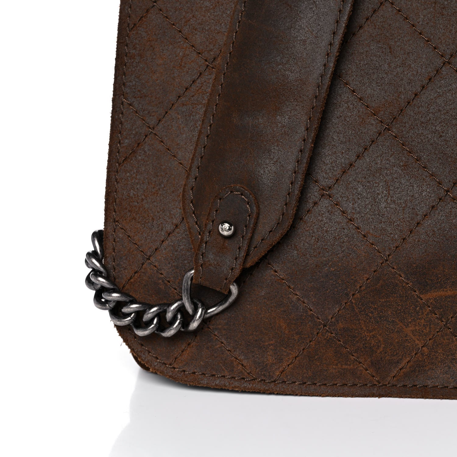 Chanel Calfskin Stitched Large Highlander Messenger Brown 9 of 16