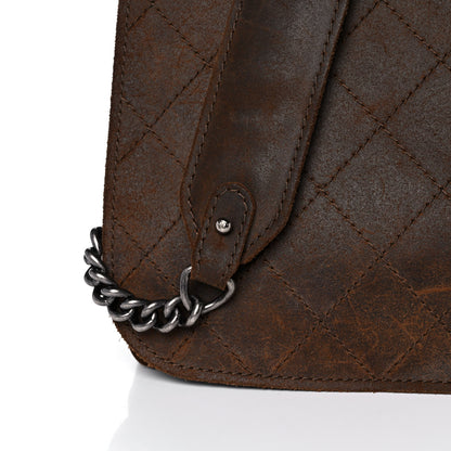 Chanel Calfskin Stitched Large Highlander Messenger Brown 9 of 16