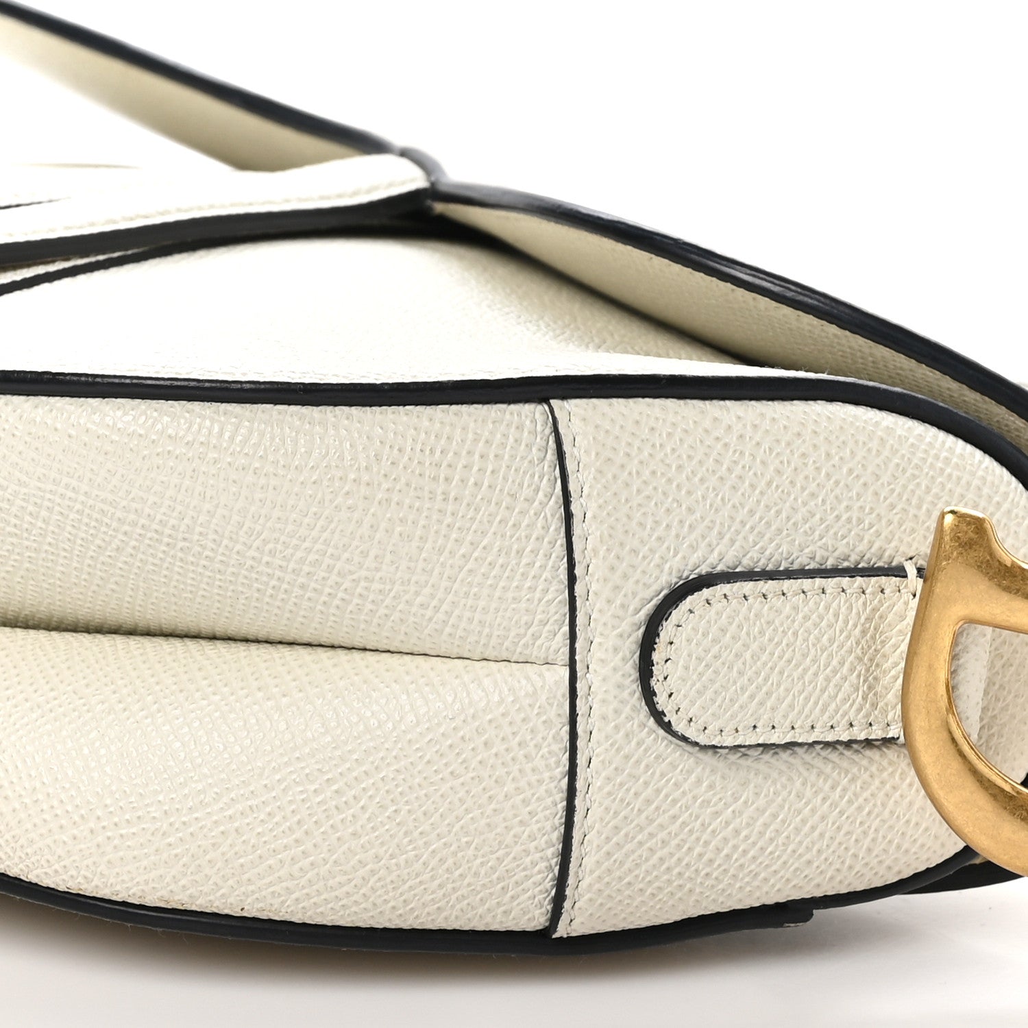 Christian Dior Grained Calfskin Saddle Bag White 10 of 10