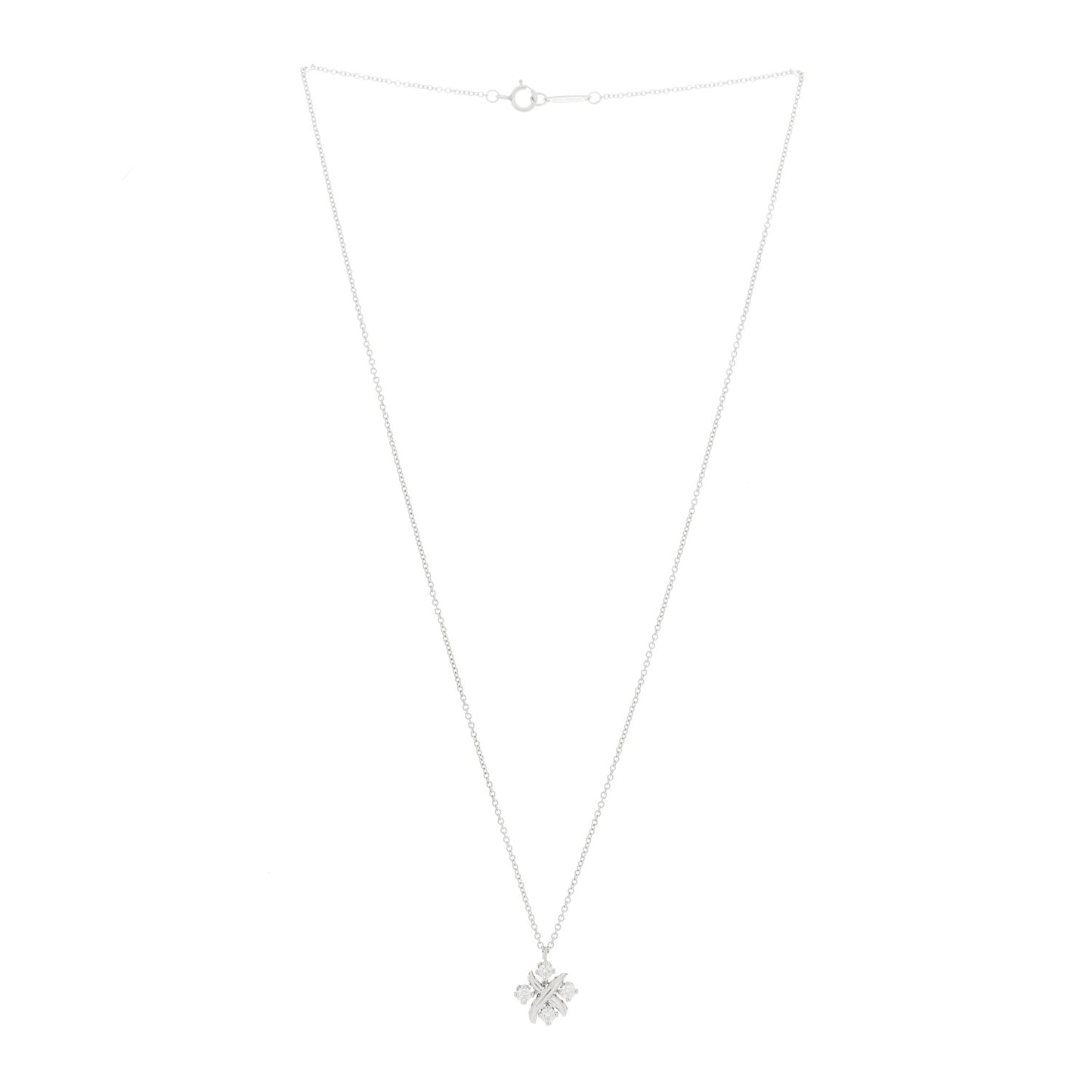 Platinum Diamond Schlumberger Lynn Pendant Necklace