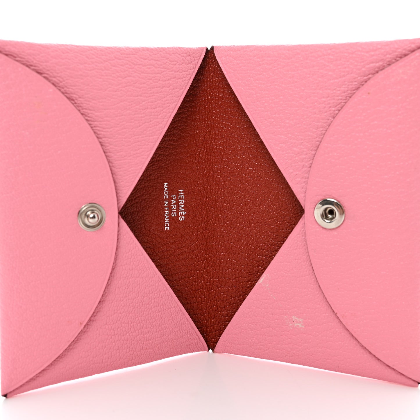 Chevre Chandra Verso Calvi Card Case Rose Confetti Brique