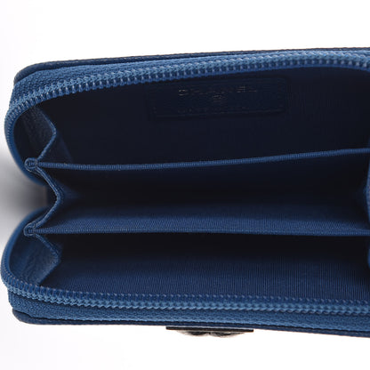 Chanel Caviar Quilted Boy Zip Around Coin Purse Wallet Dark Blue 5 of 8