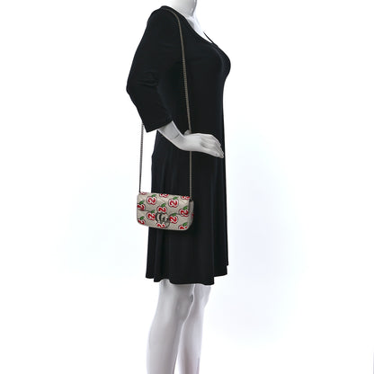 Gucci Calfskin Matelasse Diagonal GG Apple Super Mini GG Marmont Shoulder Bag Ivory 2 of 12