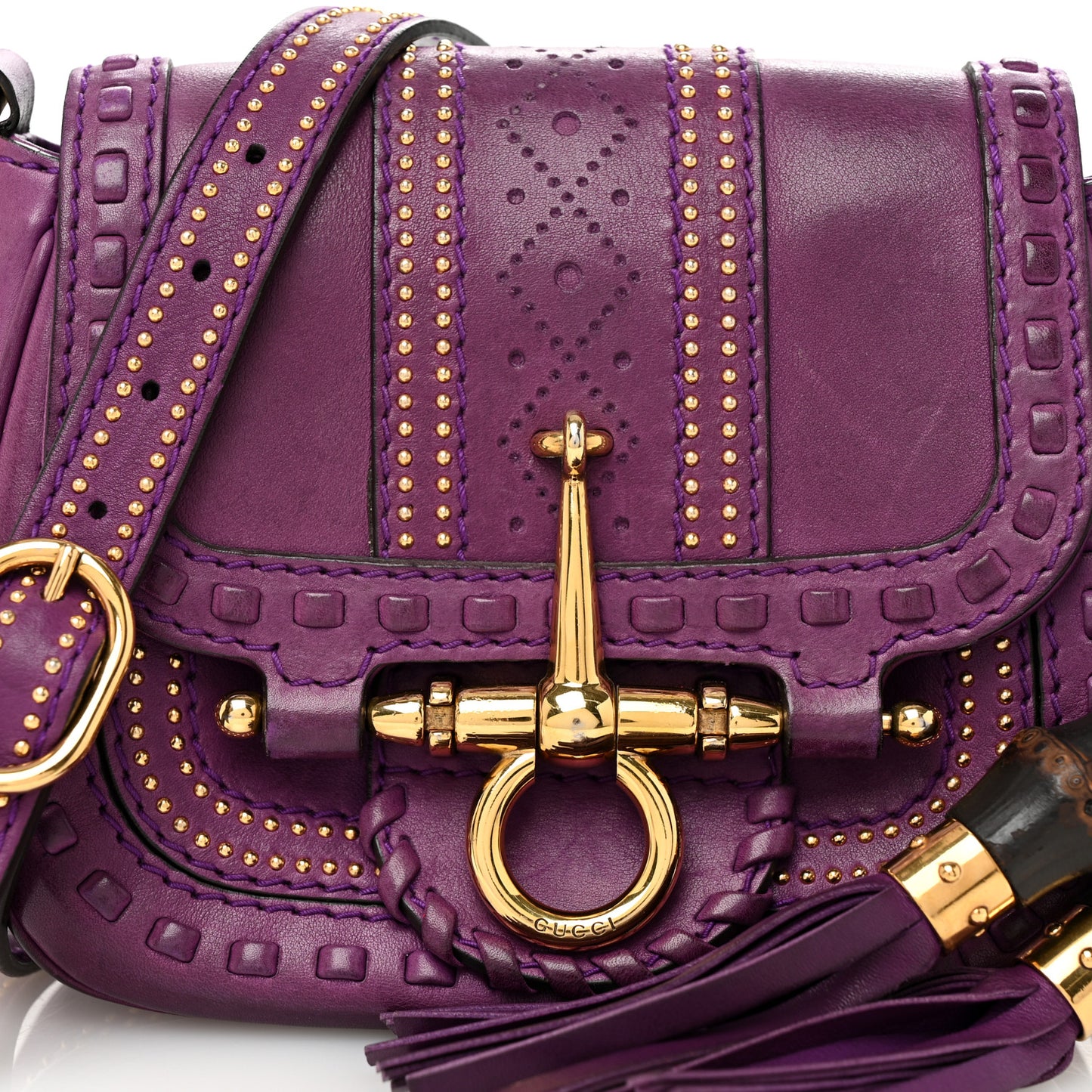 Calfskin Small Snaffle Bit Shoulder Bag Purple