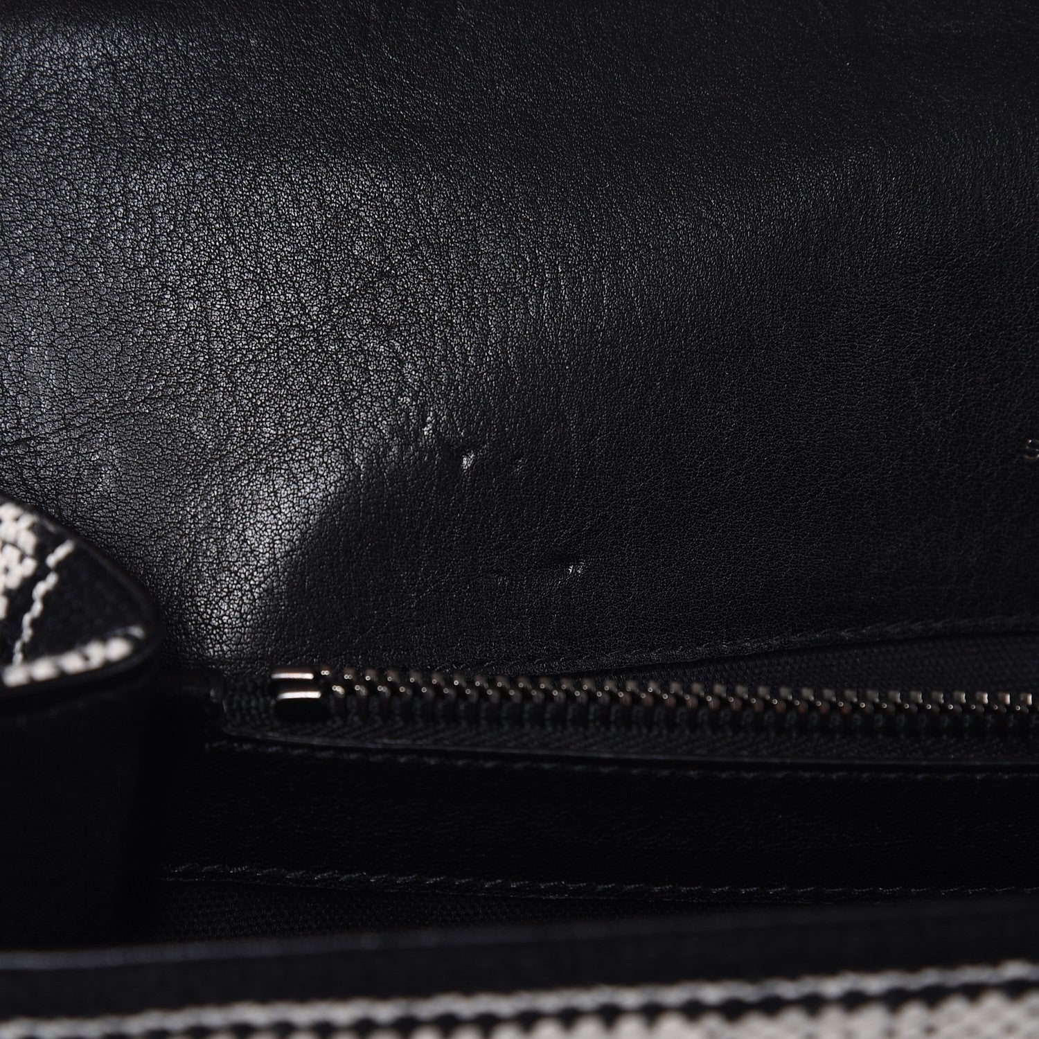 Saint Laurent Berber Chevron Tassel Monogram Large College Bag Black 9 of 10