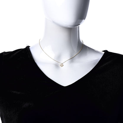 Van Cleef & Arpels 18K Yellow Gold Mother of Pearl Sweet Alhambra Pendant Necklace 2 of 7
