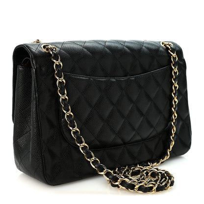Chanel Caviar Quilted Jumbo Double Flap Black 3 of 10