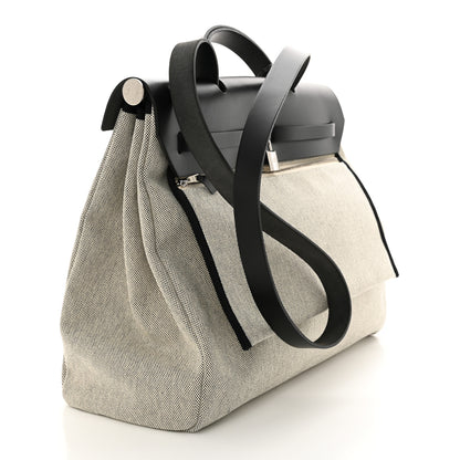 Hermes Vache Hunter Toile H Pegase Pop Herbag Zip Retourne 39 MM Bleu Indigo Ecru Black 4 of 12