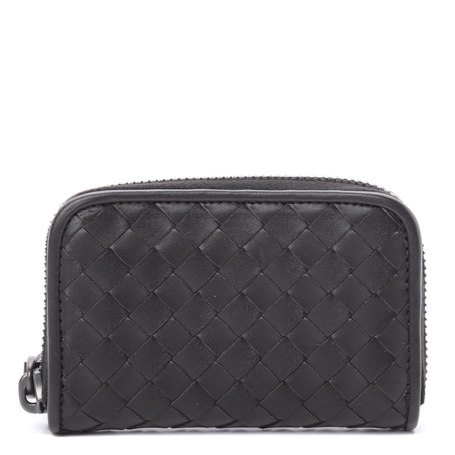 Bottega Veneta Nappa Intrecciato Zip Around Coin Purse Ebano 1 of 8