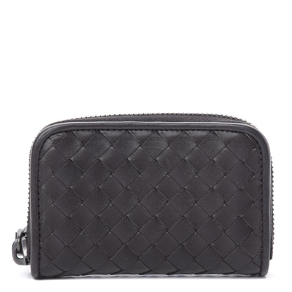 Bottega Veneta Nappa Intrecciato Zip Around Coin Purse Ebano 1 of 8
