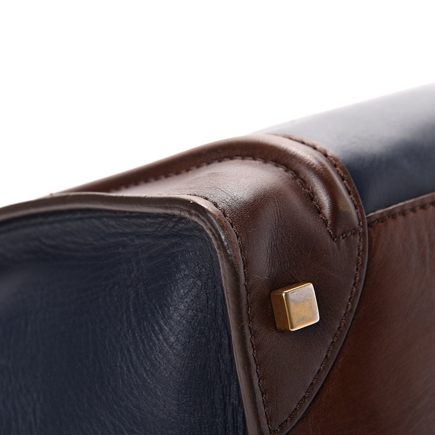 Smooth Calfskin Mini Tri-Color Luggage Navy