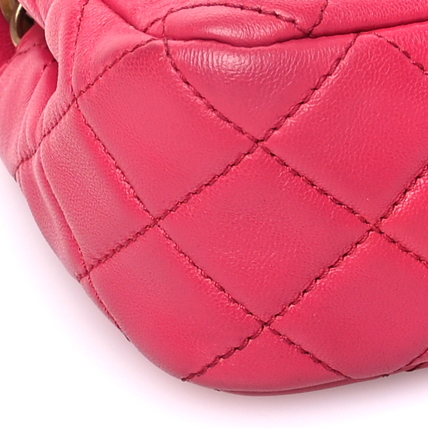 Chanel Lambskin Quilted Mini Rectangular Pearl Crush Flap Fuchsia 9 of 10