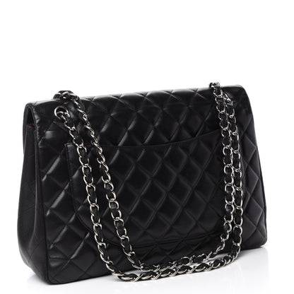 Chanel Lambskin Quilted Maxi Single Flap Black 3 of 13