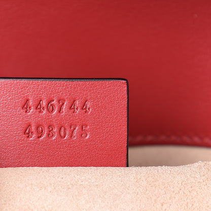 Gucci Calfskin Matelasse Mini GG Marmont Shoulder Bag Hibiscus Red 6 of 10