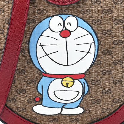 Gucci X DORAEMON Mini Vintage GG Supreme Monogram Mini Round Shoulder Bag Beige Cherry Red 9 of 12