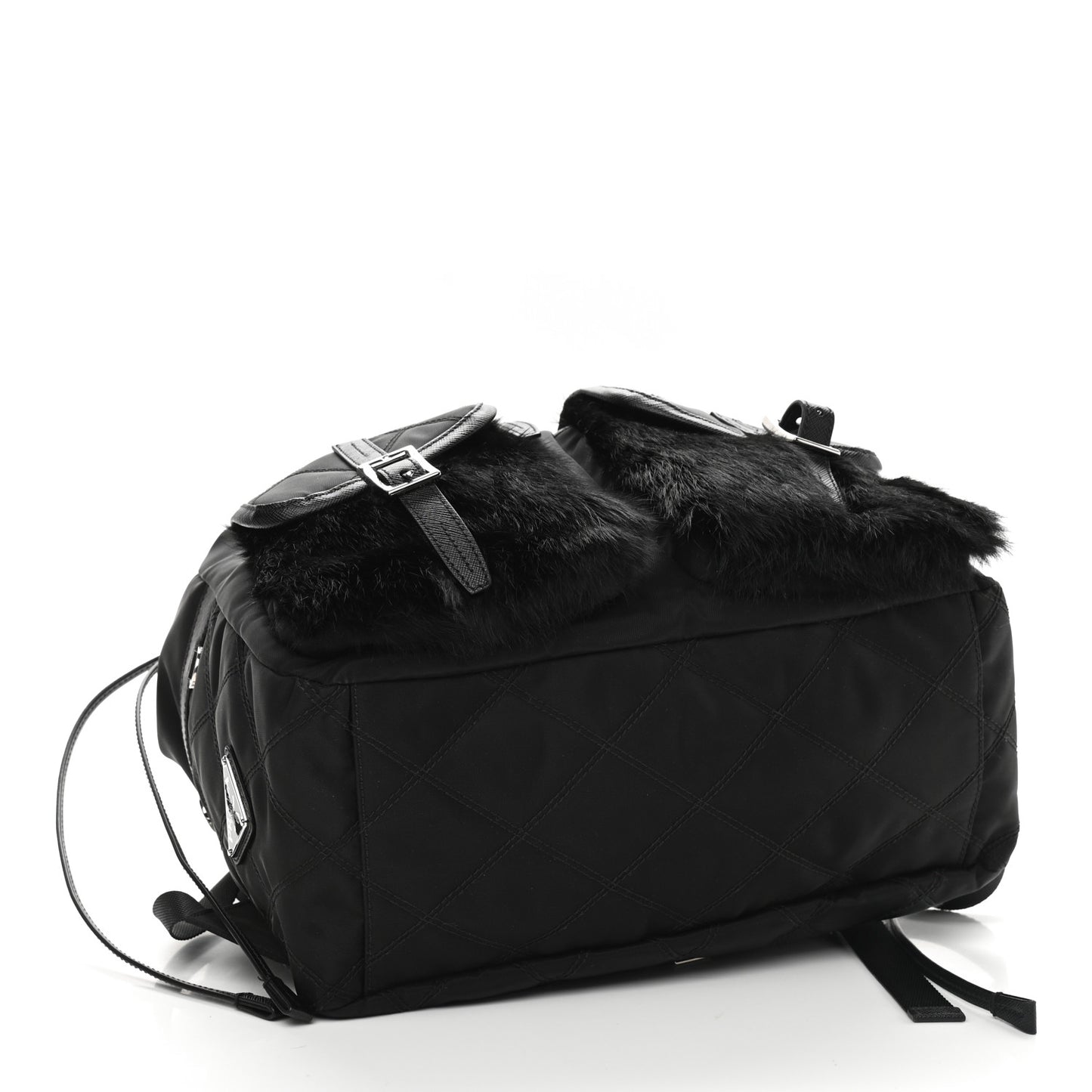 Impunture Tessuto Rabbit Fur Backpack Black