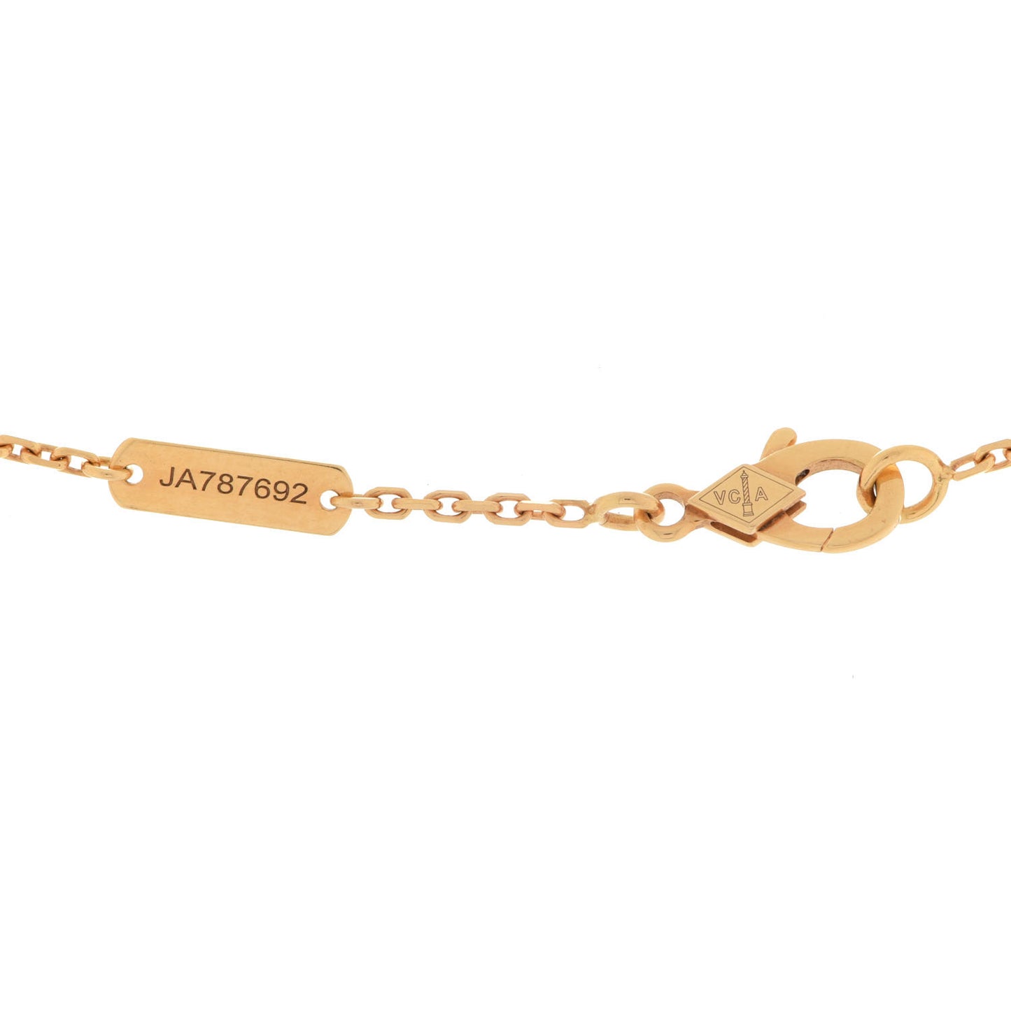 18K Yellow Gold Black Onyx Vintage Alhambra Pendant Necklace