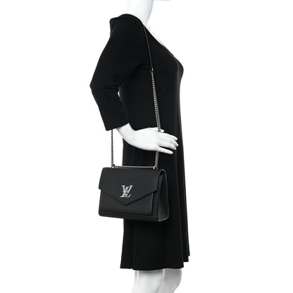 Louis Vuitton Soft Calfskin Mylockme Chain Bag BB Black 2 of 13