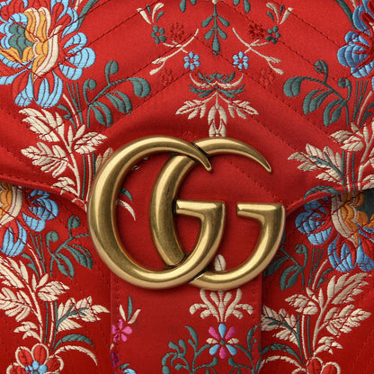 Gucci Jacquard Matelasse Floral Medium GG Marmont Shoulder Bag Red 8 of 8
