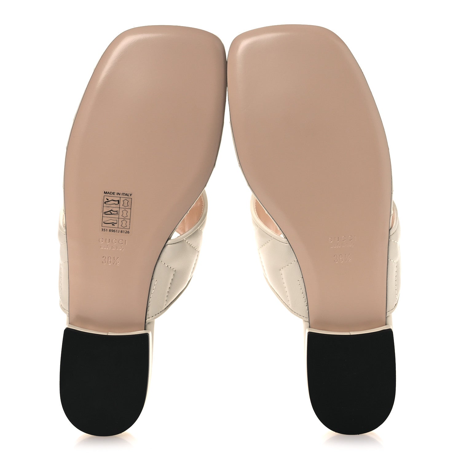 Gucci Nappa Charlotte Double G Marmont Thong Sandals 38.5 Mystic