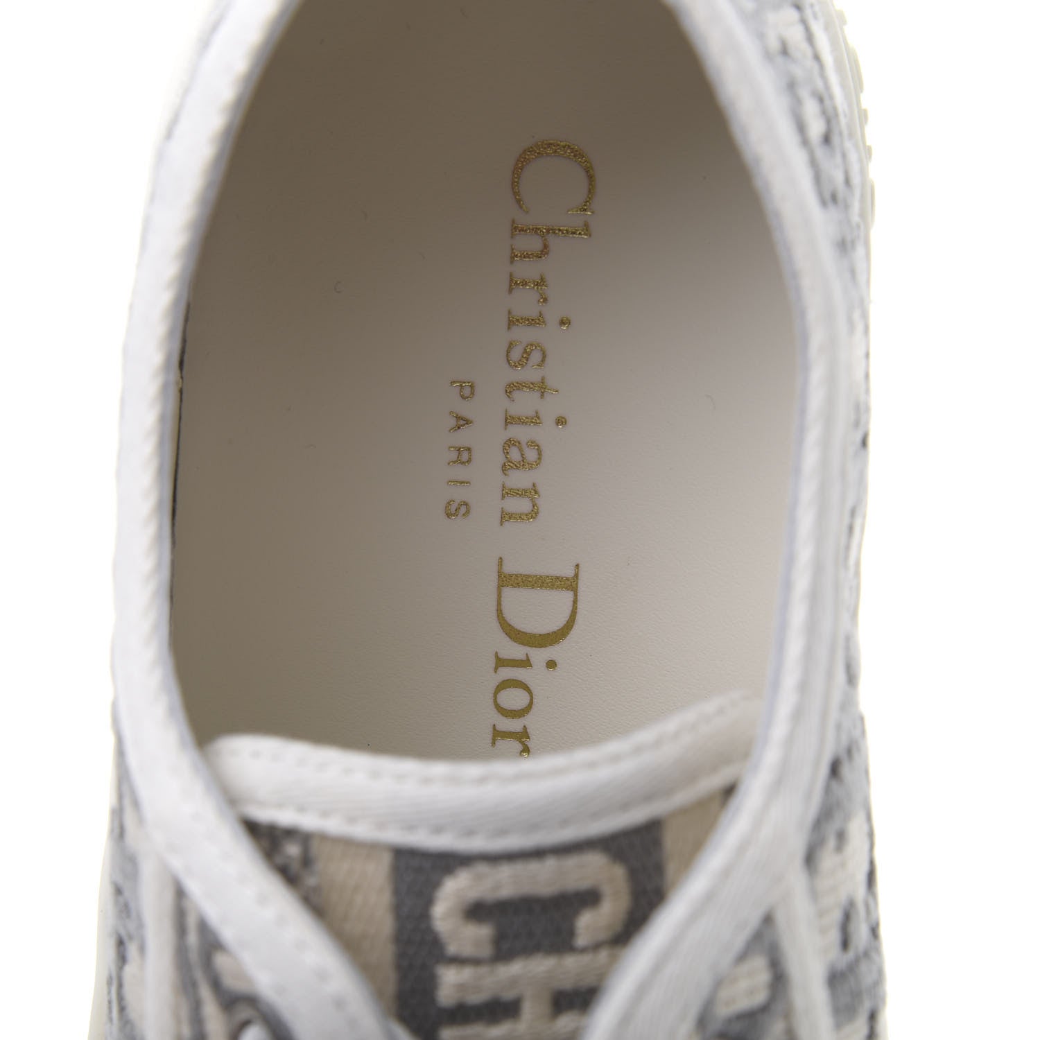 Christian Dior Canvas Oblique Walk'N'Dior Low Top Sneakers 38.5 Grey Stone 7 of 9
