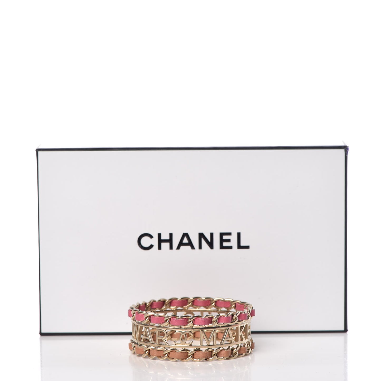 Lambskin Chain Bangle Pink Gold