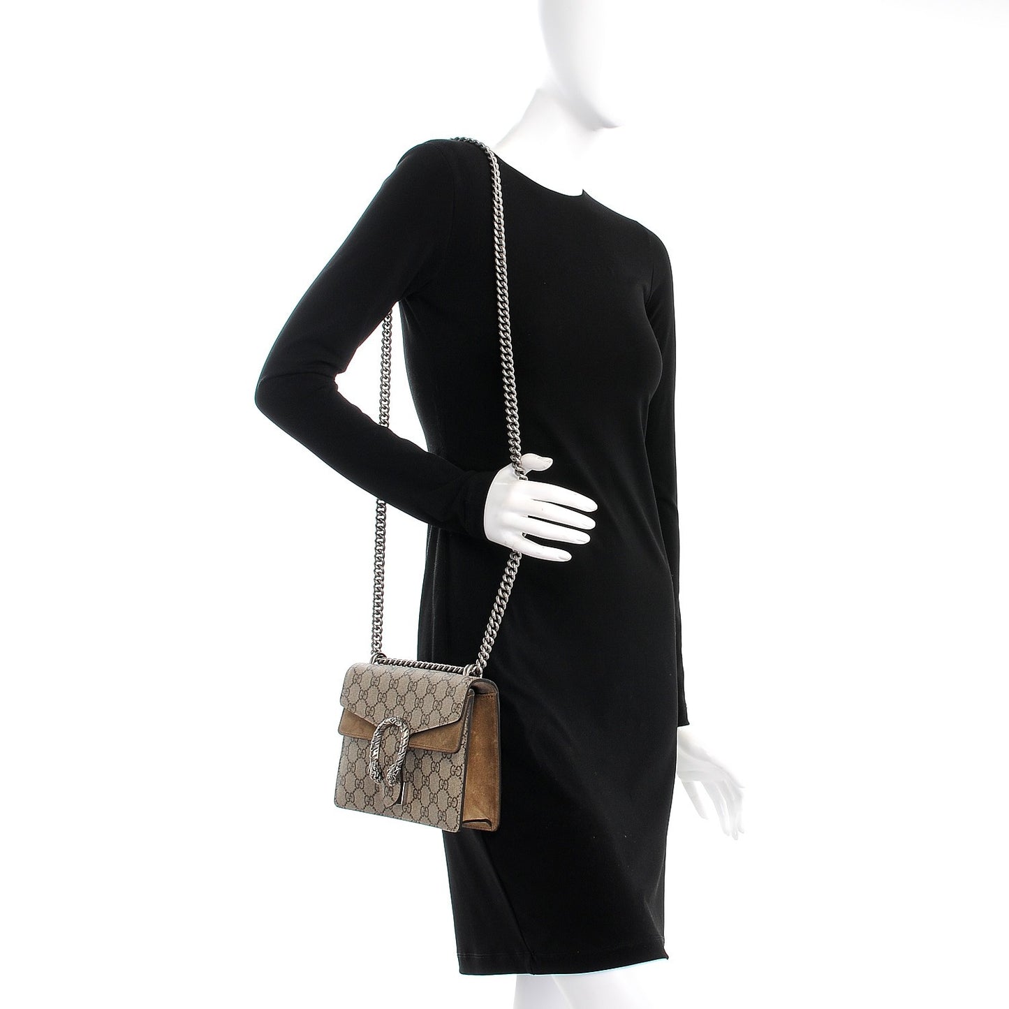 GG Supreme Monogram Mini Dionysus Shoulder Bag Taupe