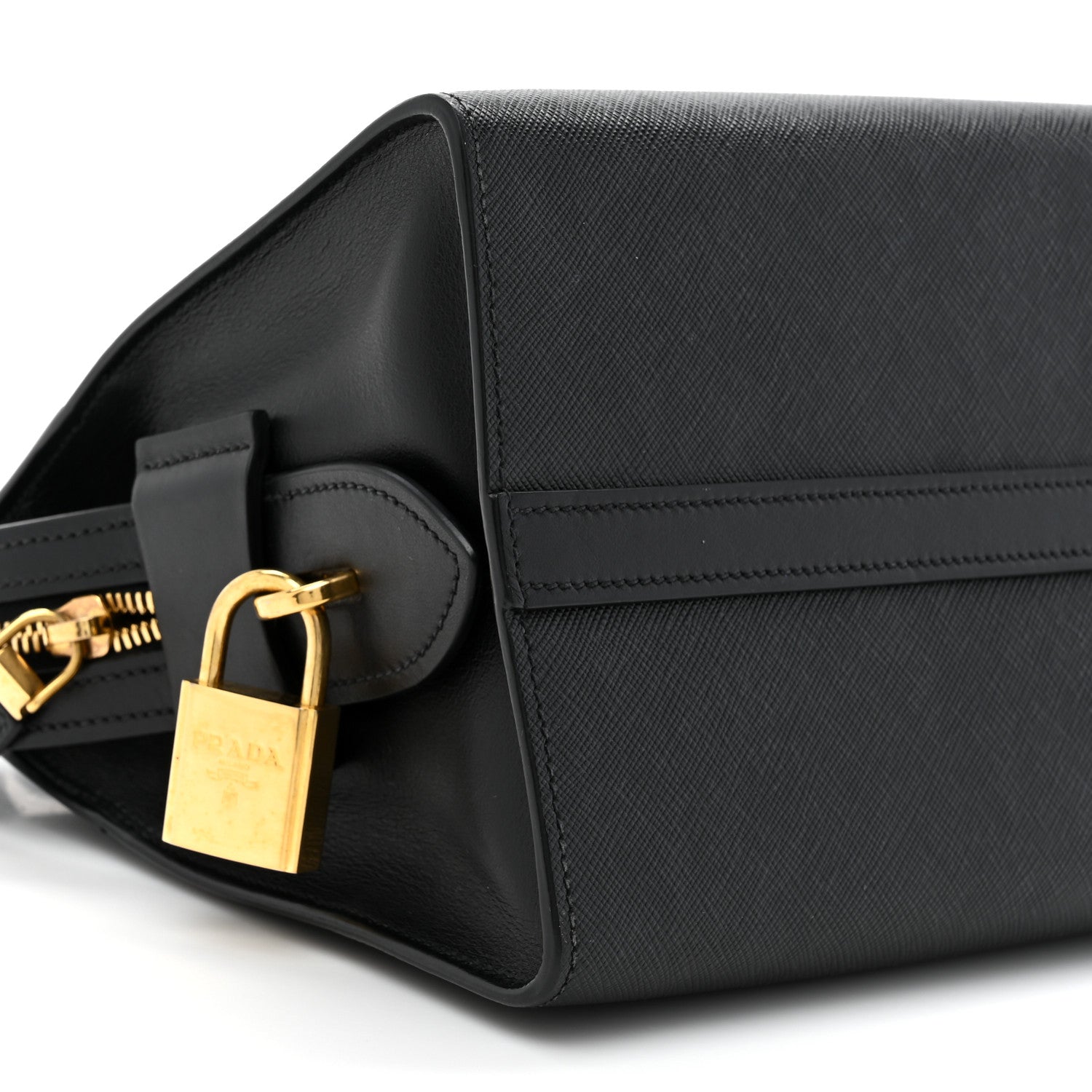 Prada Saffiano City Calfskin Small Esplanade Tote Black 9 of 13