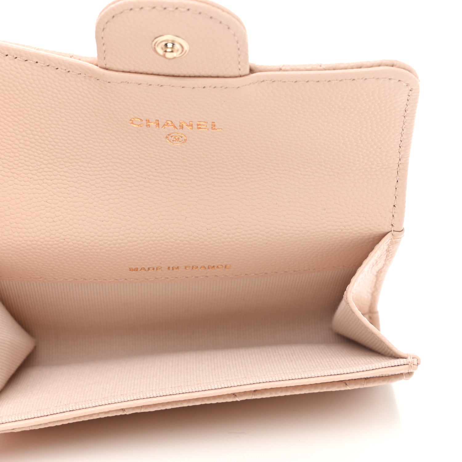Chanel Caviar Quilted Flap Card Holder Wallet Beige 5 of 9