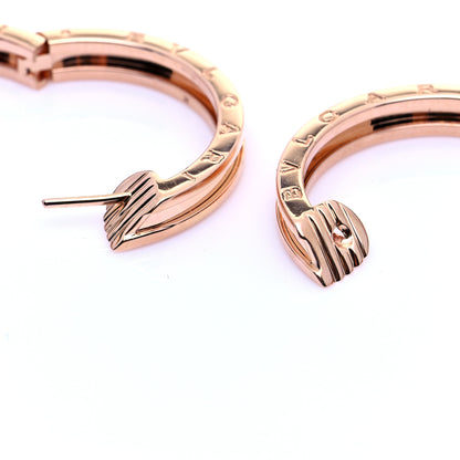 Bulgari 18K Rose Gold B.Zero1 Hoop Earrings 6 of 9