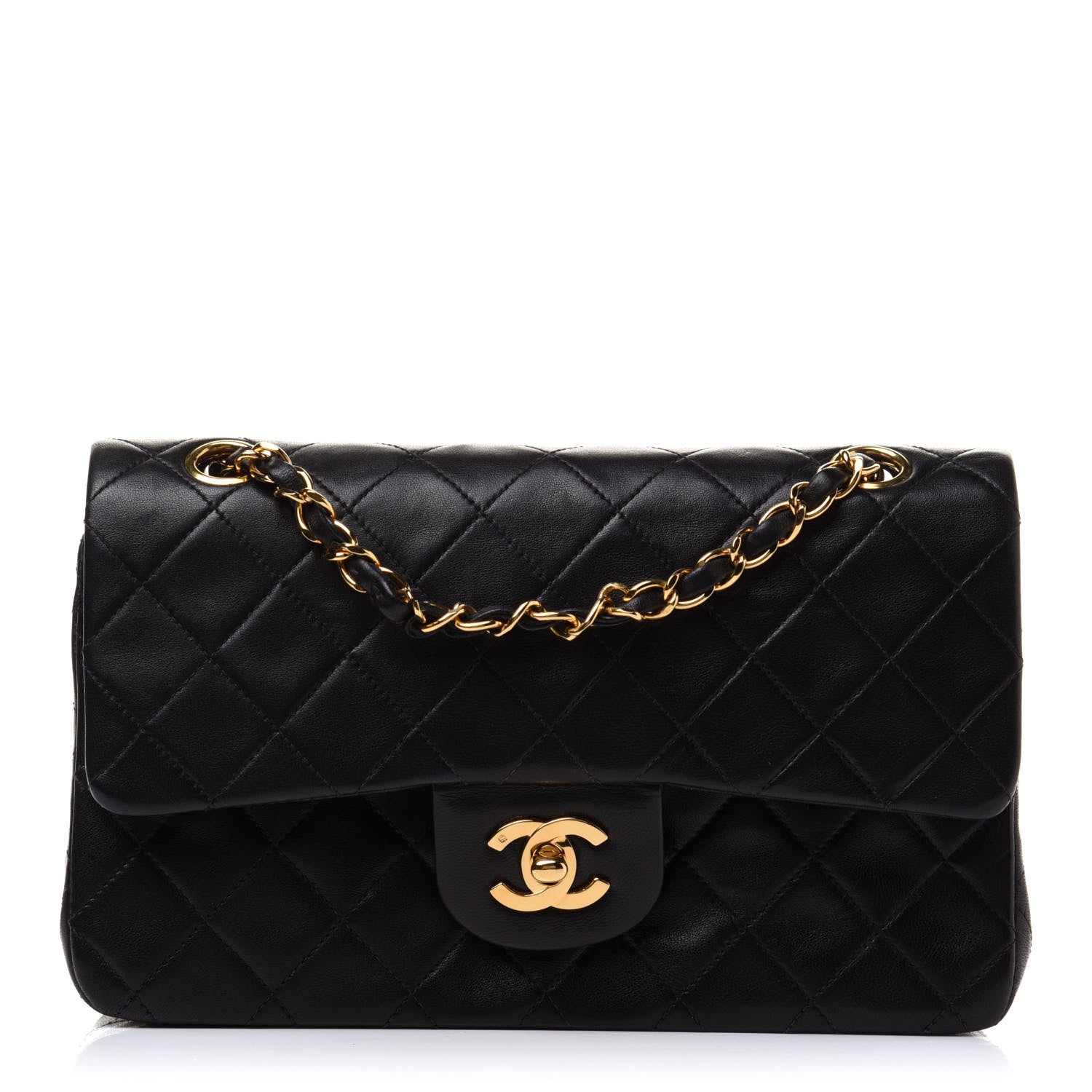 Chanel Lambskin Quilted Small Double Flap Black 1 of 15