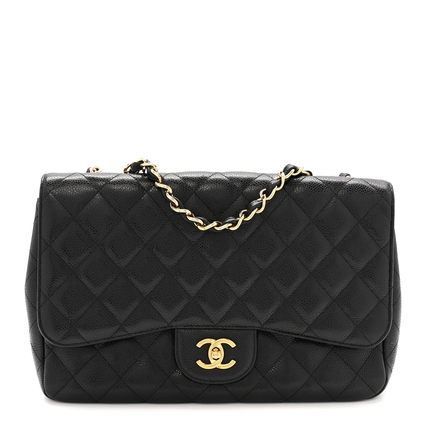 Caviar Quilted Jumbo Single Flap Black