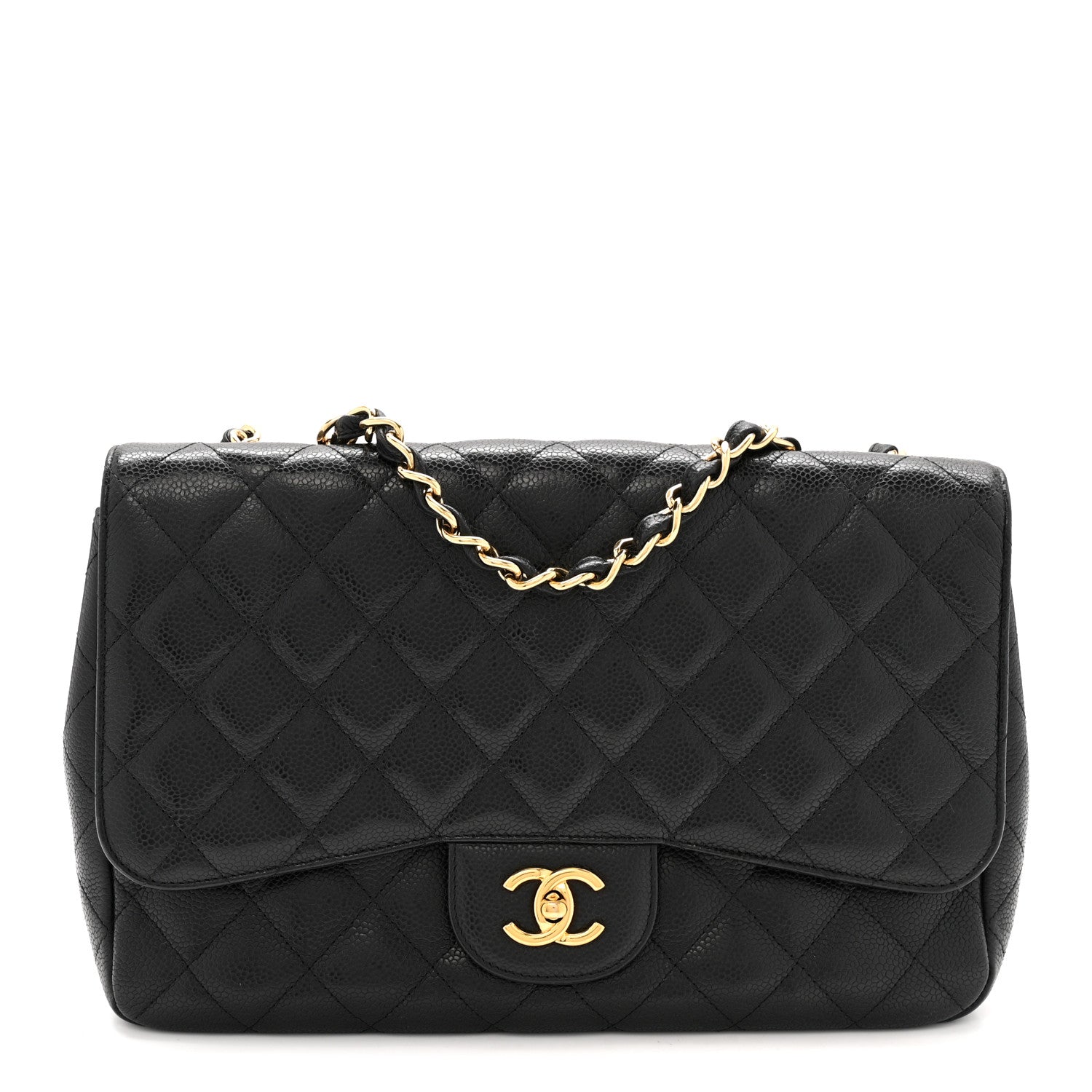 Chanel Caviar Quilted Jumbo Single Flap Black 1 of 14