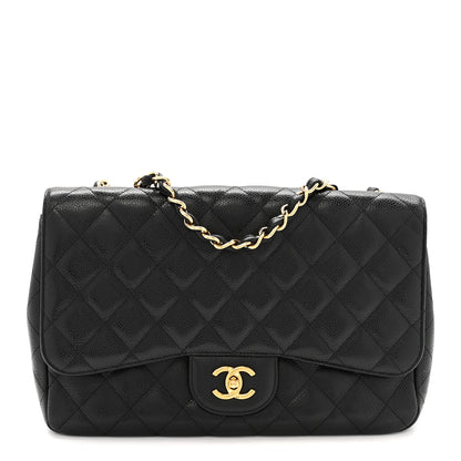 Chanel Caviar Quilted Jumbo Single Flap Black 1 of 14