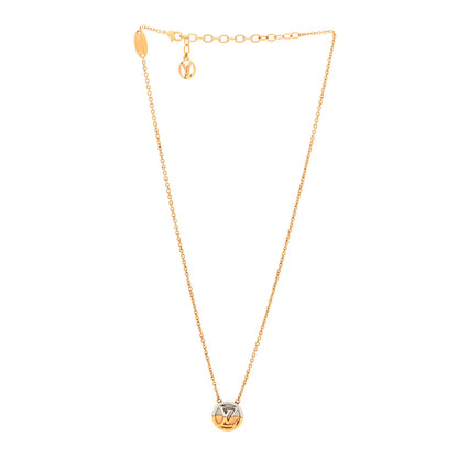 Louis Vuitton Metal L to V Necklace Gold Silver 3 of 4