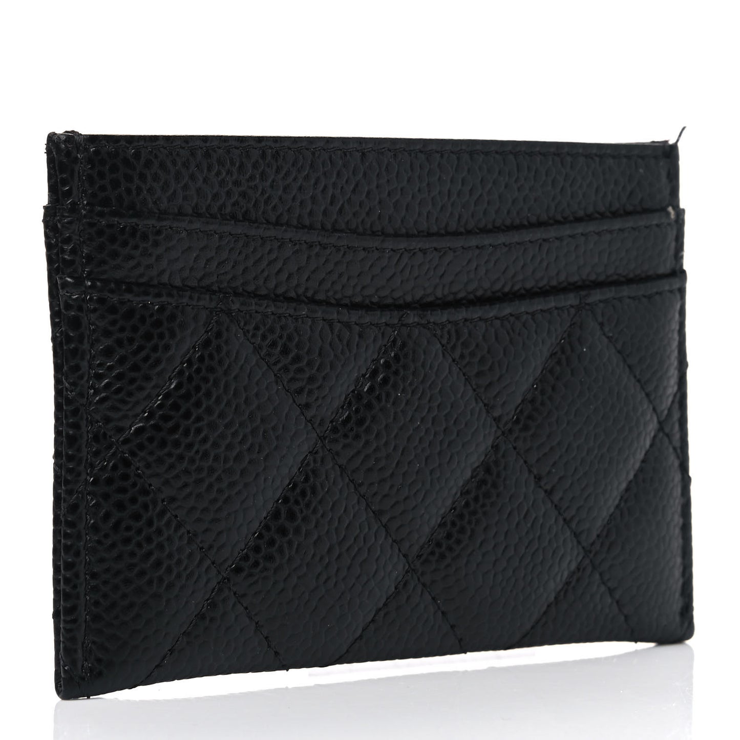 Caviar Quilted Card Holder Black
