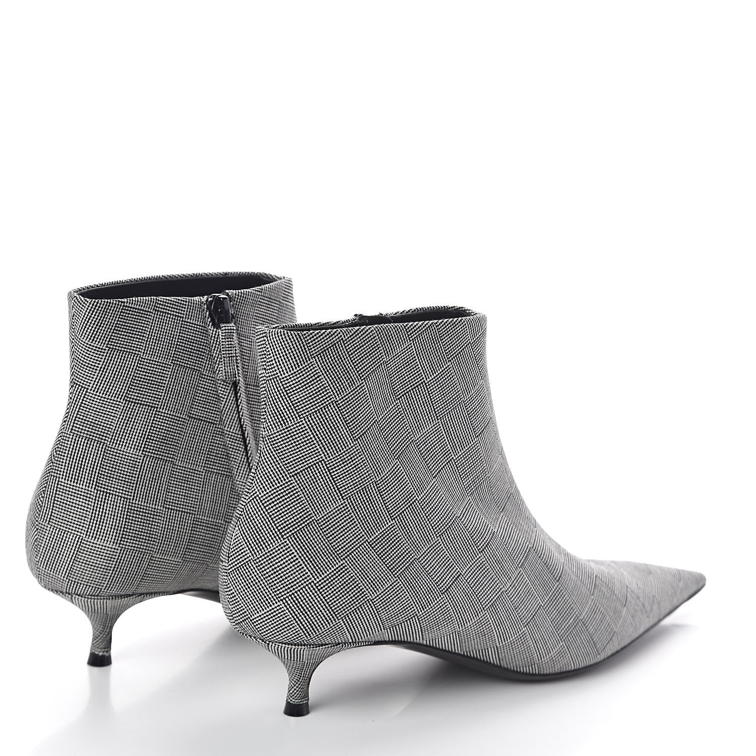 Balenciaga Wool Checked Knife Pointy Toe Boots 39 4 of 8