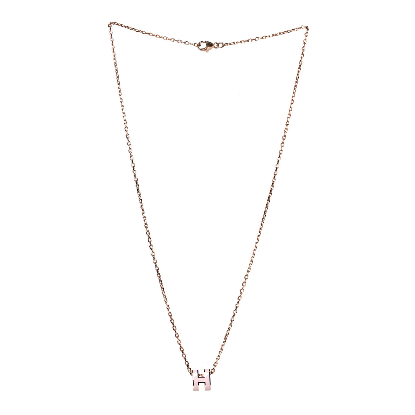 Lacquered Rose Gold Mini Pop H Pendant Necklace Rose Dragee